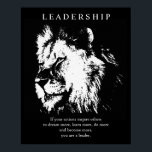 Schwarz-weißer Pop Art Leadership Lion Poster<br><div class="desc">Lion Digital Artwork - Lion Head Computer Animal Art - Uni Pop Kunst - Wilde Big Cats Computerbilder</div>