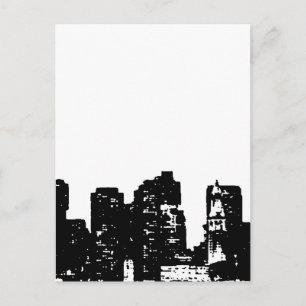 Schwarz-weißer Pop Art New York Postkarte