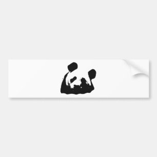 Schwarz-weißer Pop Art Panda Autoaufkleber