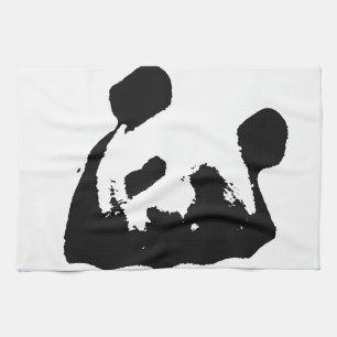 Schwarz-weißer Pop Art Panda Handtuch