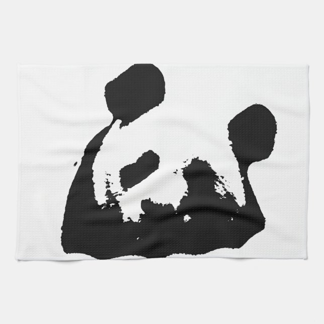 Schwarz-weißer Pop Art Panda Handtuch (Horizontal)