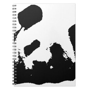 Schwarz-weißer Pop Art Panda Notizblock