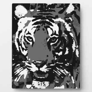 Schwarz-weißer Pop Art Tiger Fotoplatte