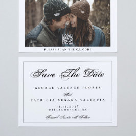 Schwarz-weißer QR CODE Elegantes Foto Save The Date