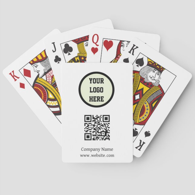 Schwarz-weißer QR-Code für Unternehmen mit benutze Spielkarten (Rückseite)