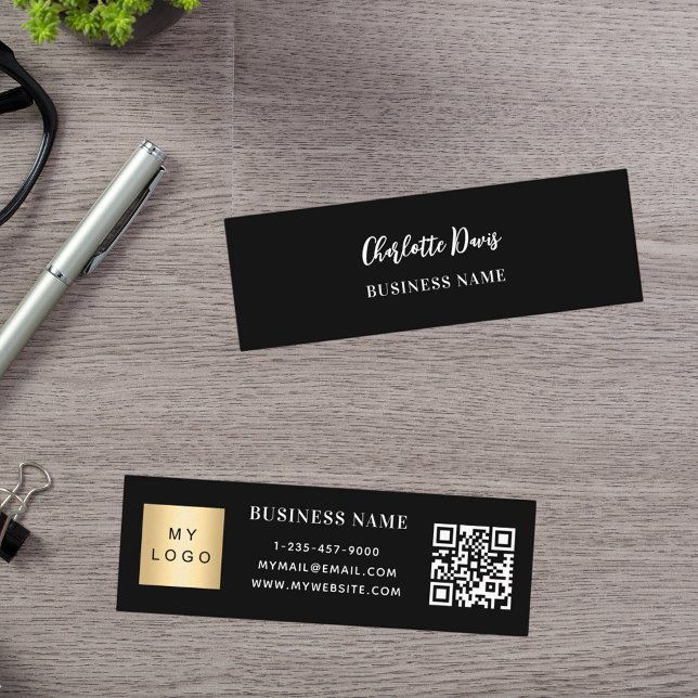 Schwarz-weißer QR-Code Mini Visitenkarte (Von Creator hochgeladen)