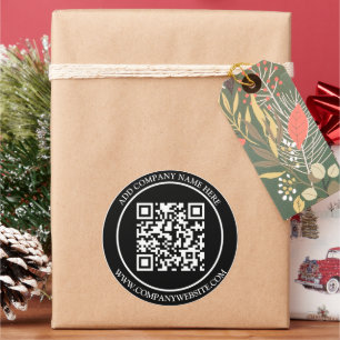Schwarz-weißer QR-Code Runder Aufkleber