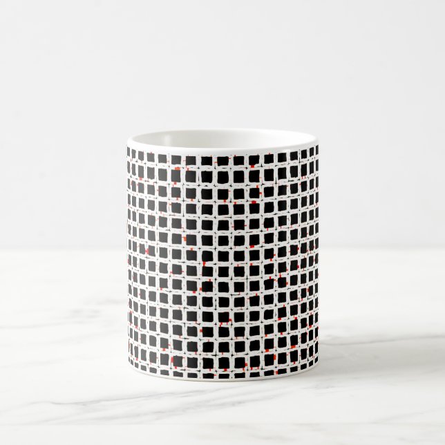 Schwarz-weißer Red Pattern Chic Kaffeetasse (Mittel)