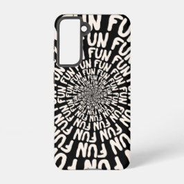 Schwarz-weißer Retro-Groovy Spaß konzentrischen Kr Samsung Galaxy Hülle
