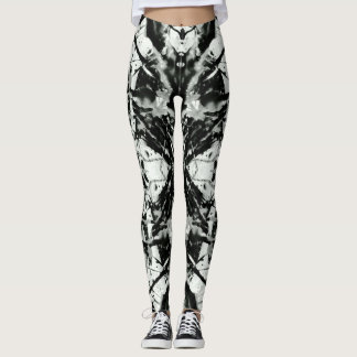 Schwarz-weißer Rorschach-Tintenspritzer Leggings
