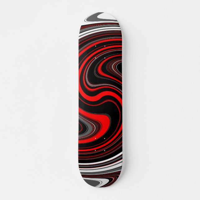 Schwarz-weißer Roter Farbring Skateboard (Vorne)