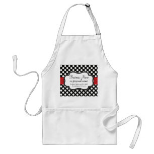 Schwarz-weißer roter Polka-Punkt-Retro niedlicher Schürze