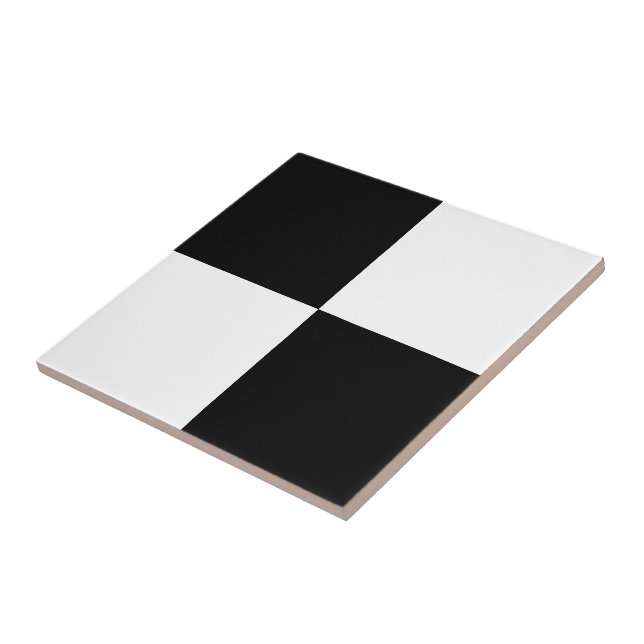Schwarz-weißer Schachbrett-Designer Tile-Keramik Fliese (Seite)