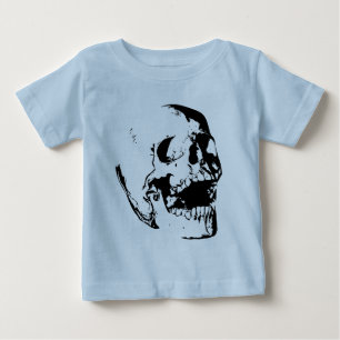 Schwarz Weißer Schädel Baby T-shirt