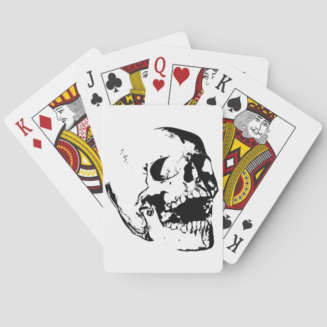Schwarz-weißer Schädel Spielkarten (Rückseite)