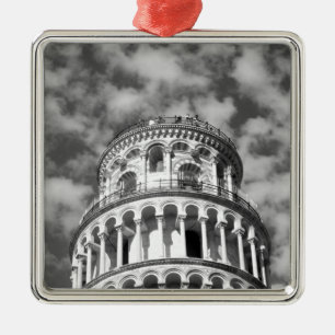 Schwarz-weißer Schießturm von Pisa Italien Ornament Aus Metall