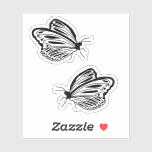 Schwarz-weißer Schmetterling Aufkleber