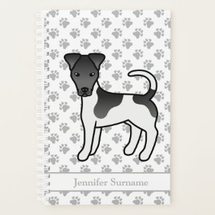 Schwarz-weißer Smooth Fox Terrier Hund & Name Planer
