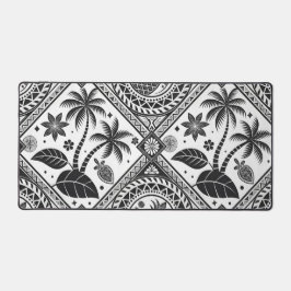 SCHWARZ-WEIßER SOMMER TRIBAL FORMEN & PALMEN SCHREIBTISCHUNTERLAGE