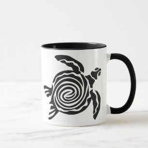 Schwarz-weißer Stammes-Schildkröte Tasse
