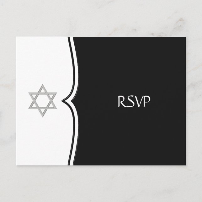 Schwarz-weißer Star von David UAWG Postcard Einladungspostkarte (Vorderseite)
