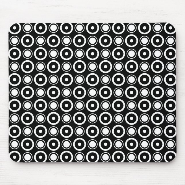 Schwarz-weißer stilvoller schwarzer Hintergrund Mousepad (Vorne)