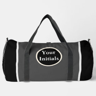 Schwarz-weißer Streifen personalisieren Duffle Bag