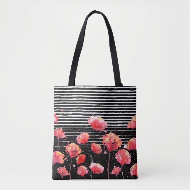 *~* Schwarz-weißer Streifen-rotes Tasche (Vorderseite)