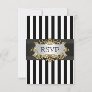 Schwarz-weißer Streifen UAWG 1C RSVP Karte