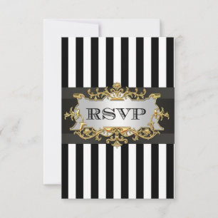 Schwarz-weißer Streifen UAWG 2 RSVP Karte