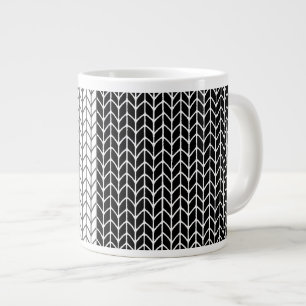 SCHWARZ & WEISSER STRICK Große weiße Tasse
