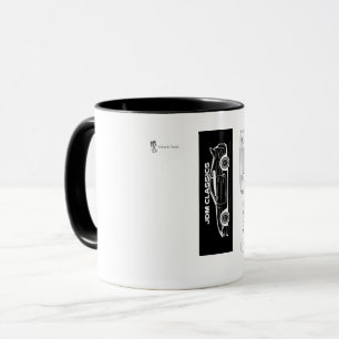 Schwarz-weißer Supra-Mug Kolben und Gewinde Tasse