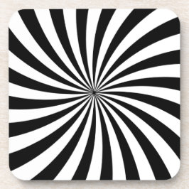 Schwarz-weißer Swirbel der optischen Illusion Untersetzer