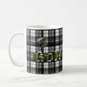 Schwarz-weißer Tartan-Golf, Kaffee-Tasse Kaffeetasse