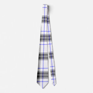 Schwarz-weißer Tartan-Karo mit blauen Akzenten Krawatte