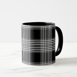 Schwarz-weißer Tartan-Karostoff Tasse