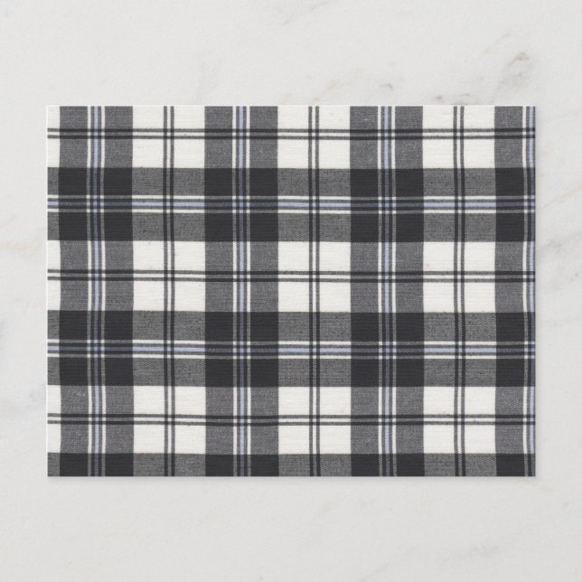 Schwarz-weißer Tartan Postkarte (Vorderseite)