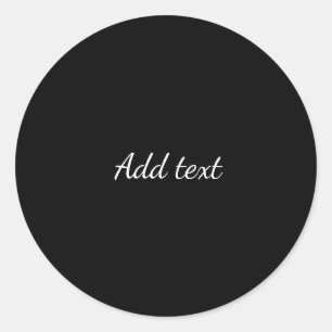 Schwarz, weißer Text, Vorlage Runder Aufkleber