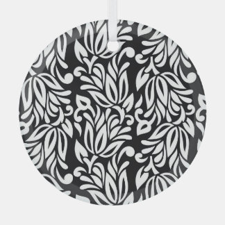 Schwarz-weißer Textilstoff. Ornament Aus Glas