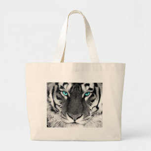 Schwarz-weißer Tiger Jumbo Stoffbeutel