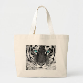 Schwarz-weißer Tiger Jumbo Stoffbeutel
