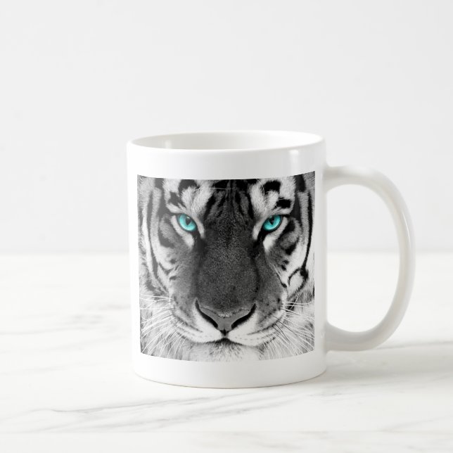 Schwarz-weißer Tiger Kaffeetasse (Rechts)
