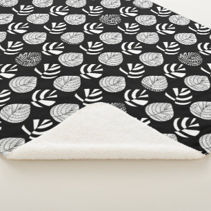 Schwarz-weißer Übergang von Leaf zu Fisch Sherpadecke