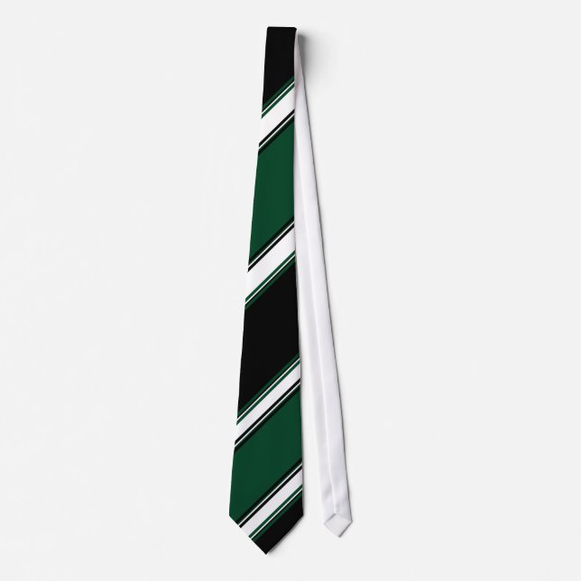 Schwarz-weißer und Evergreen University Streifen Krawatte (Vorderseite)