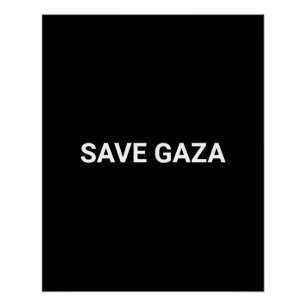 Schwarz-weißer und maßgeschneiderter Text in Gaza  Poster