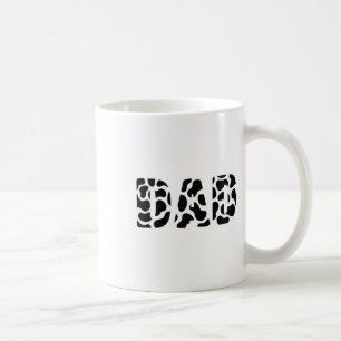 Schwarz-weißer Vater Kuh Print Cowboy Animal Muste Kaffeetasse