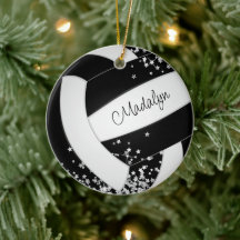 Schwarz-weißer Volleyball mit Silberstern