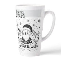 Schwarz-weißer Weihnachtsmann mit Rentieren