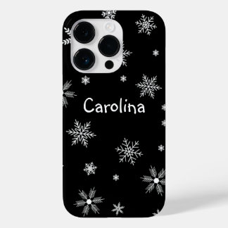 Schwarz-weißer Wintermustername Case-Mate iPhone 14 Pro Hülle