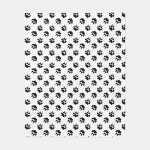 Schwarz-weißer Wolfspfote Fleecedecke